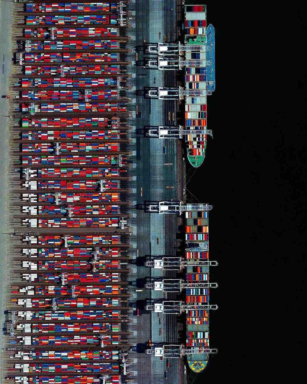 Aerial view of Rotterdam Container Terminal